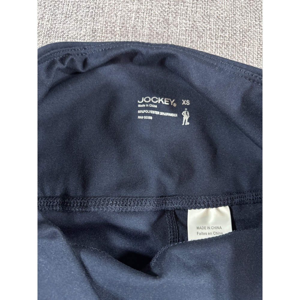 Jockey Leggings Sueded Interlock Pintuck Pocket Crop Navy Blue Womens Size XS - Picture 6 of 11
